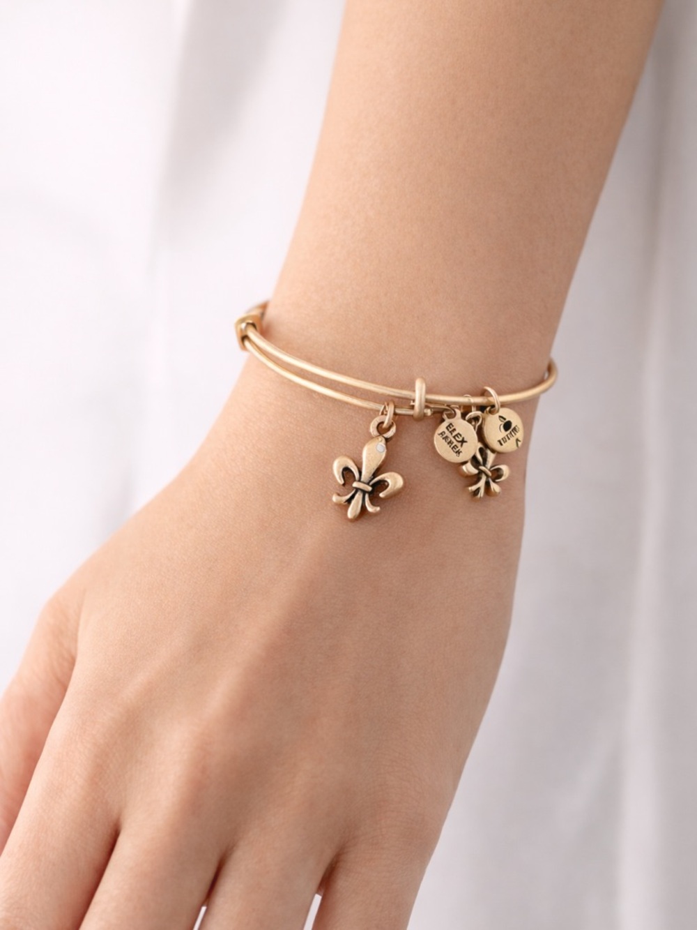 Alex and Ani Fleur-de-Lis Bracelet ⚜️ Gold Tone Bangle – Energy Collection